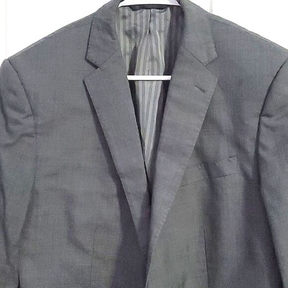 Banana Republic BR Monogram Charcoal Slim Fit Double Bent Italian Wool Blazer 40 - Picture 4 of 13